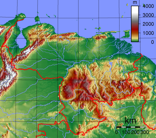Commons Wikimedia: Mapa topográfico de Venezuela
