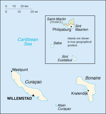 Commons Wikimedia: Mapa de las Antillas Holandesas