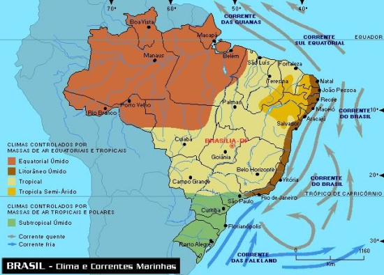 Commons Wikimedia: Mapa climático de Brasil. Autor: Fernando Toscano