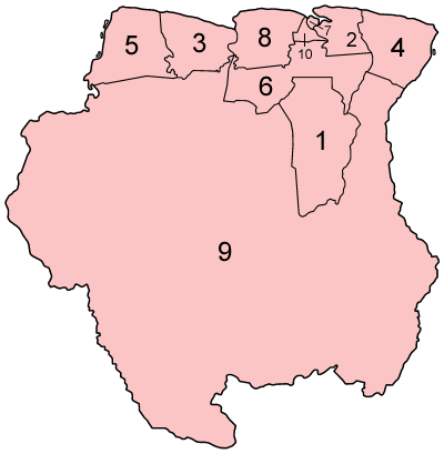 Commons Wikimedia: Distritos de Surinam
