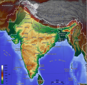 Commons Wikimedia: Mapa altimétrico de la India