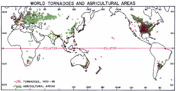 Commons Wikimedia: Áreas de tornados más frecuentes, en el mundo