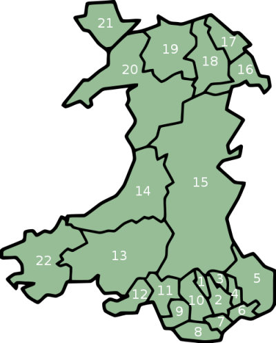 Commons Wikimedia: Condados de Gales