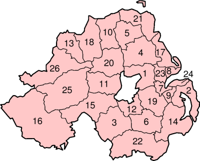 Commons Wikimedia: Distritos de Irlanda del Norte