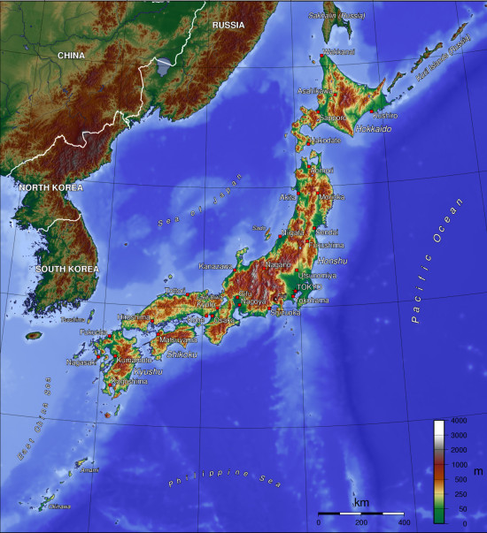 Commons Wikimedia: Relieve de Japón