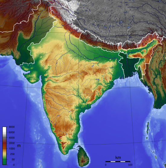 Commons Wikimedia: Relieve de la India
