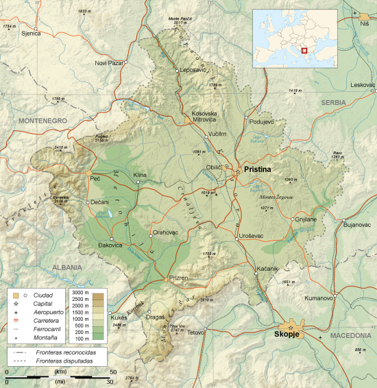 Commons Wikimedia: Mapa de Kósovo