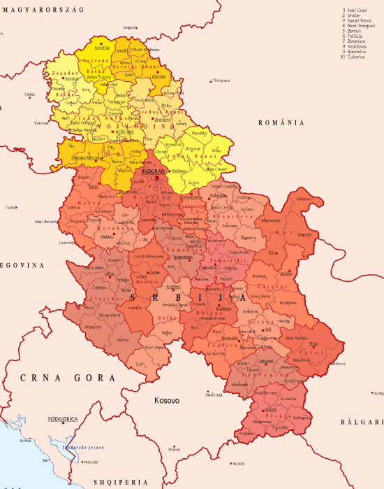 Commons Wikimedia: Mapa de Serbia