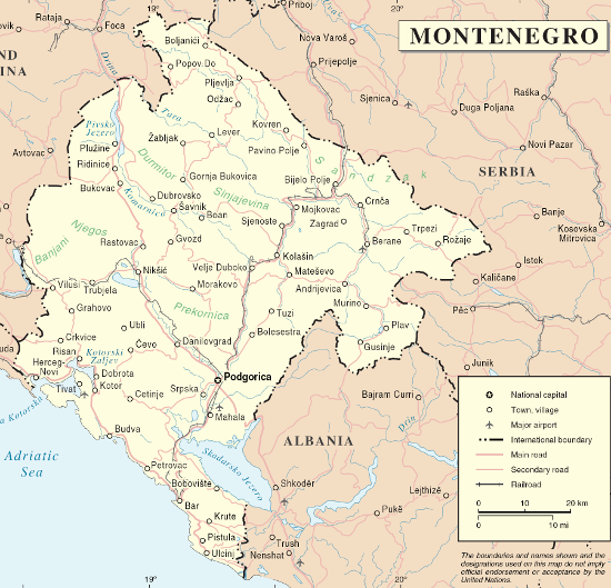 Commons Wikimedia: Mapa de Montenegro