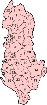 Commons Wikimedia: Distritos de Albania