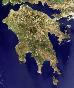 Commons Wikimedia: Ortoimagen, península del Peloponeso.