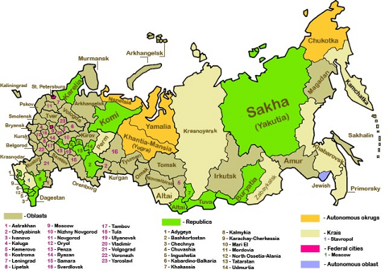 Commons Wikimedia: Regiones de Rusia.