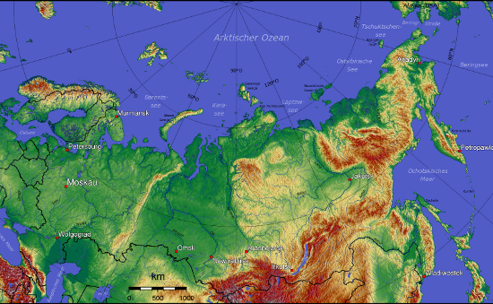 Commons Wikimedia: Mapa físico de Rusia