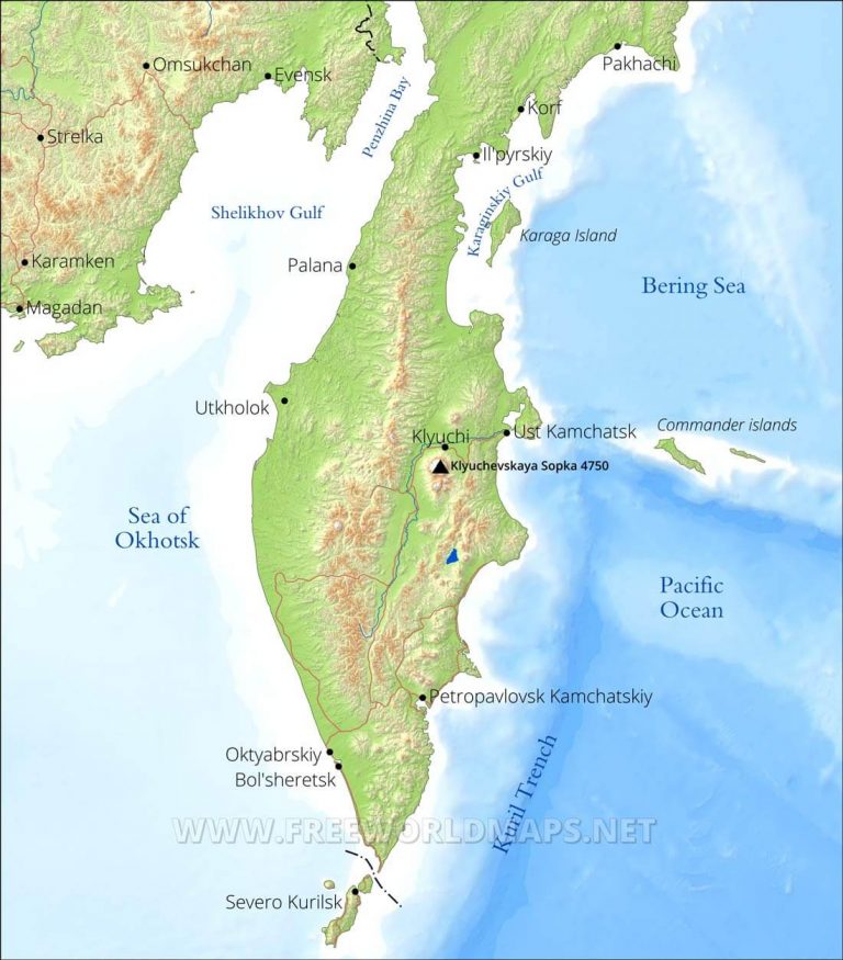 Pen Nsula De Kamchatka La Gu A De Geograf A   Kamchatka Map 768x875 