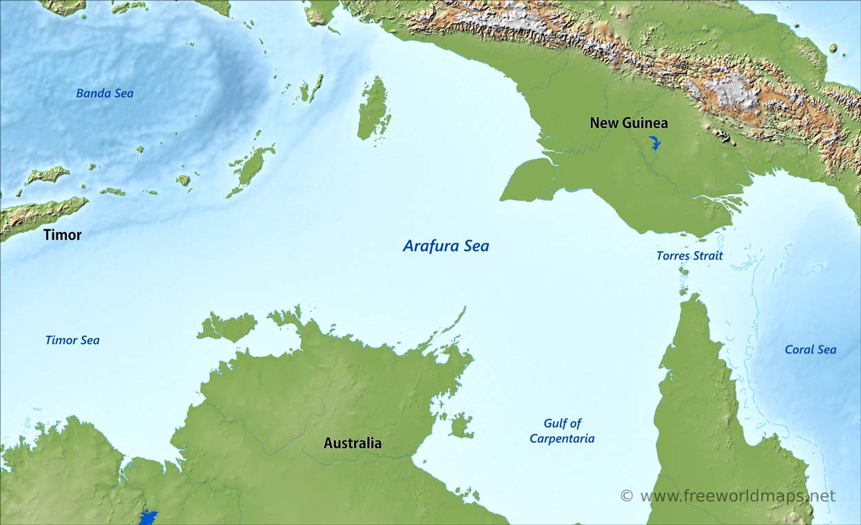 Самый большой залив на карте. Арафурское море на карте. Арафурское море море на карте. Арафурское море на карте Австралии. Тиморское и Арафурское моря на карте.