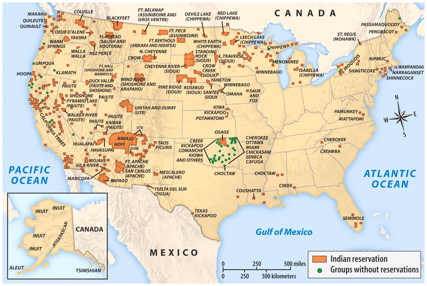 Reservas Indias en América del Norte La guía de Geografía