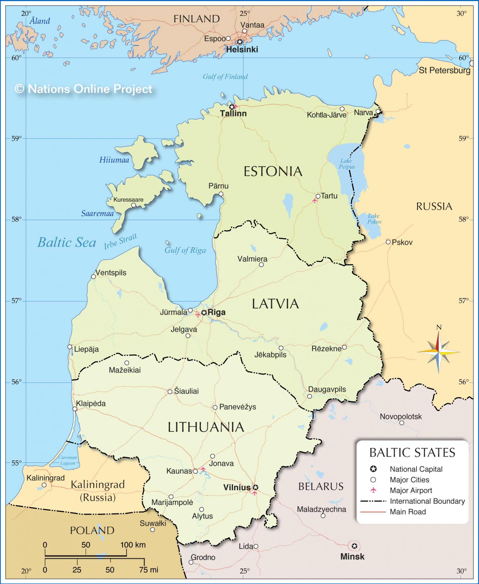 Estados Balticos Mapa 1679x2048 
