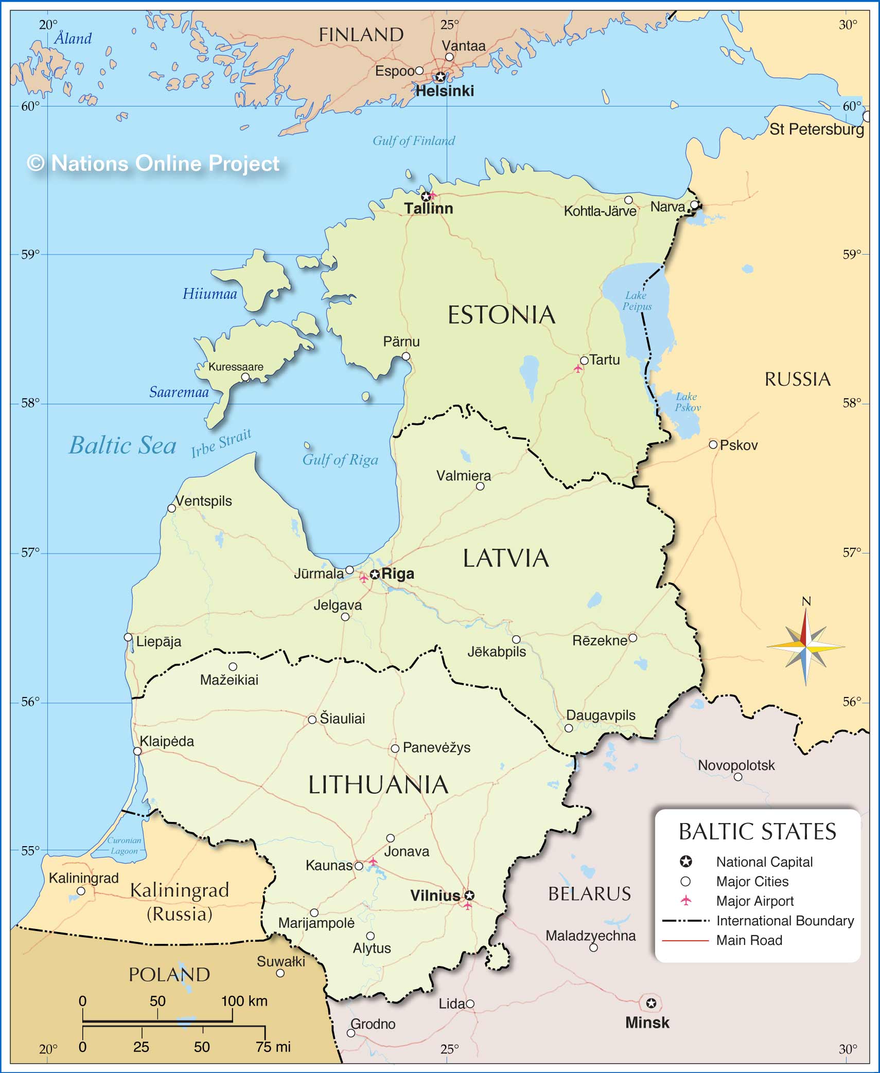 Estados Balticos Mapa 