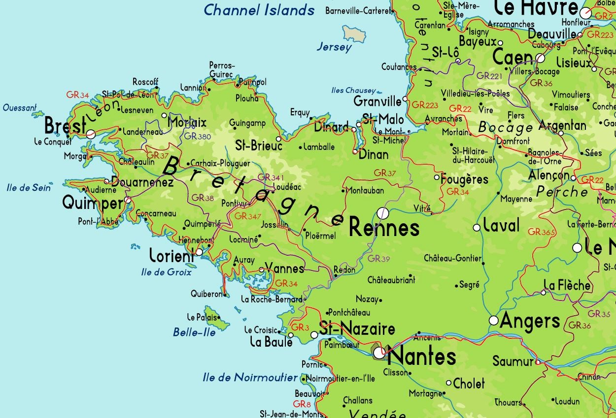 bretaña francesa mapa