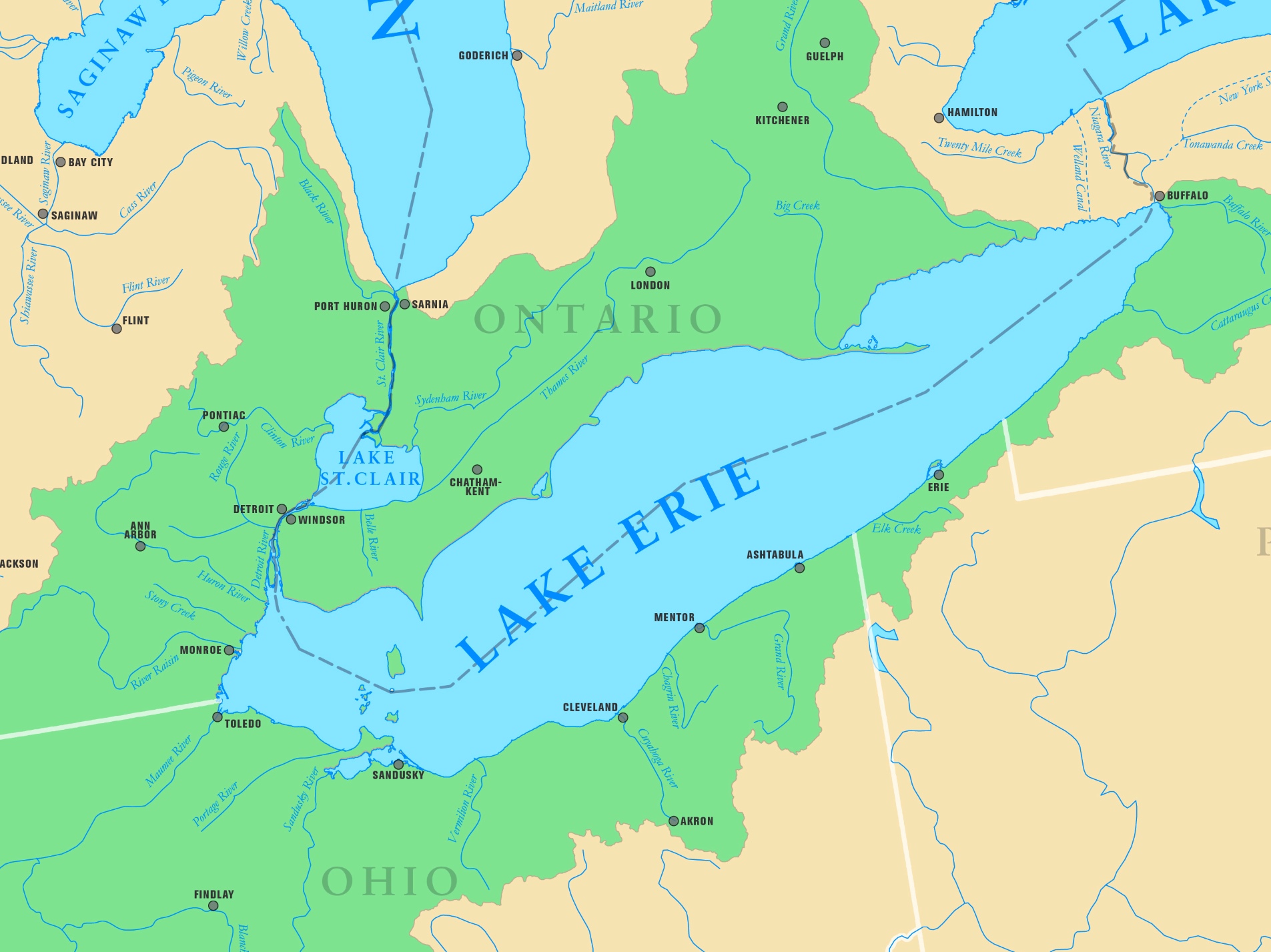 Lago Erie La Gu A De Geograf A   Erie 