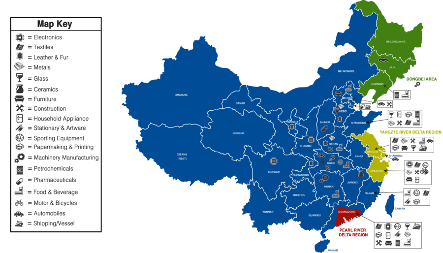 mapa china industria