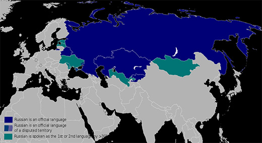 mapa idioma ruso